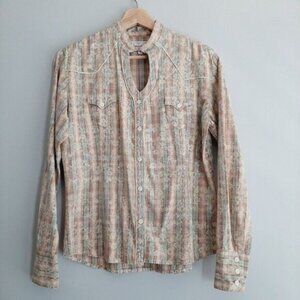 PANHANDLE SLIM | Western Floral Plaid Check Button Down Shirt Women's M